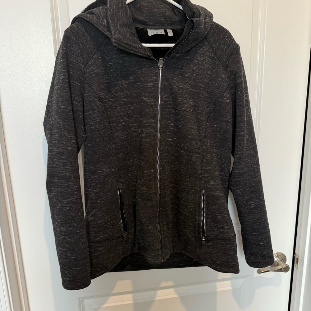 Athleta Charcoal Gray faux fur lined Hoodie